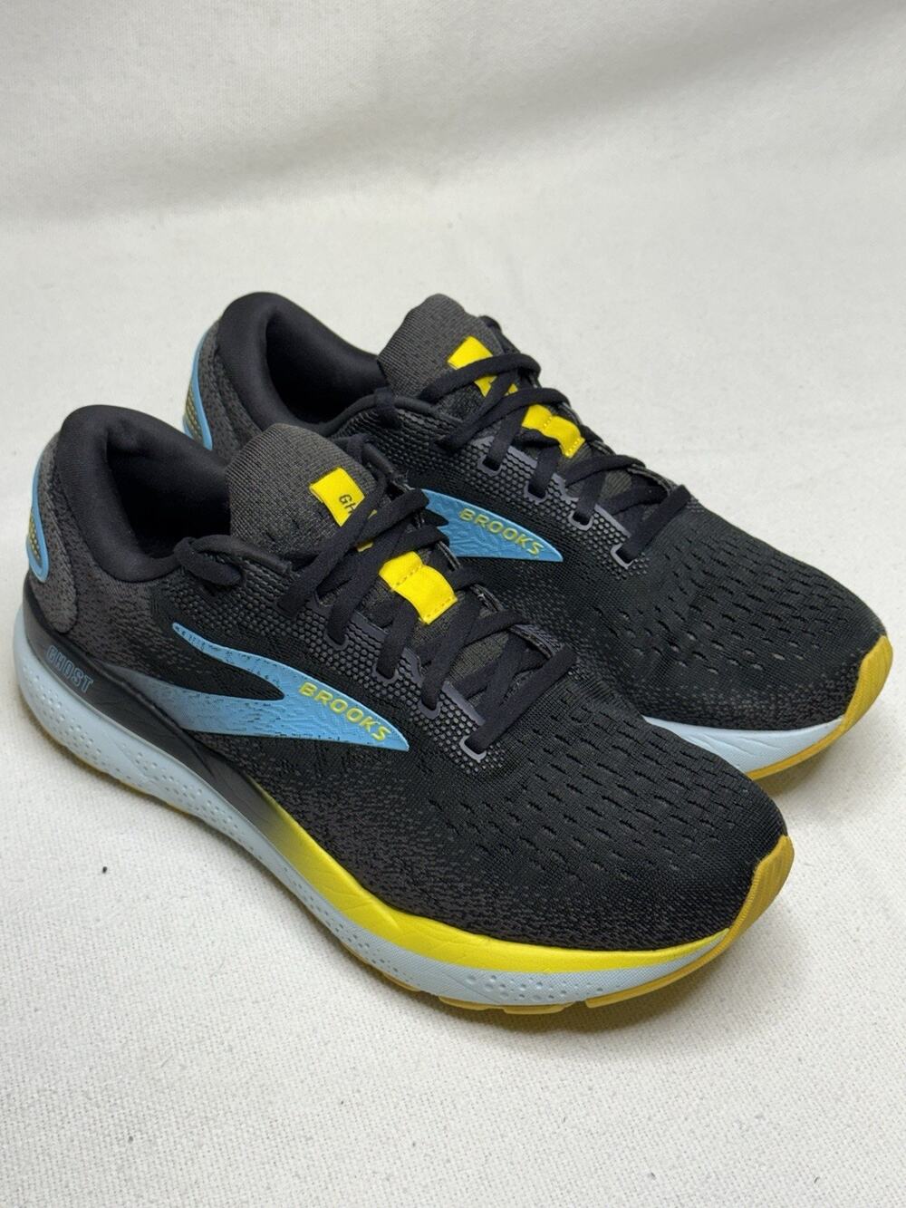 Brooks Ghost 16 Men’s Size 9 D Running Shoes Blue Black 1104182E029